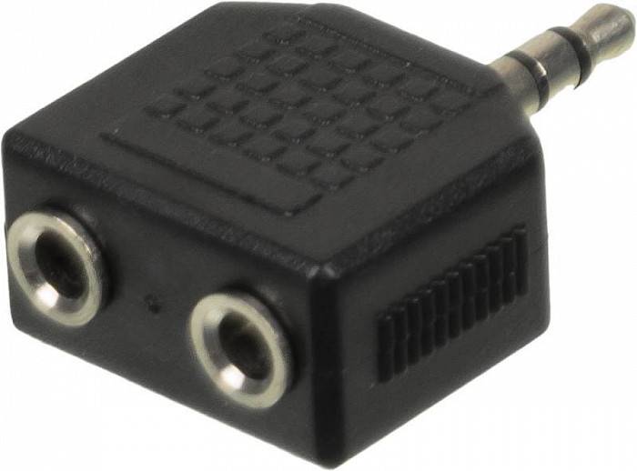 NINGBO Headphone Splitter, 2xJack 3.5 (f)/Jack 3.5 (m) черный (JAAA095-B)