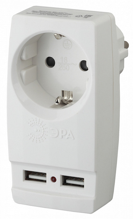 ЭРА SP-1e-USB-W, 16А, белый