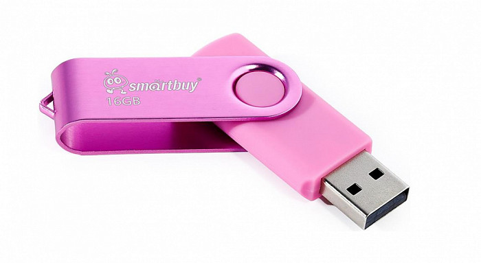 SMARTBUY 16GB UFD 2.0 SB016GB2TWP Twist Pink розовый