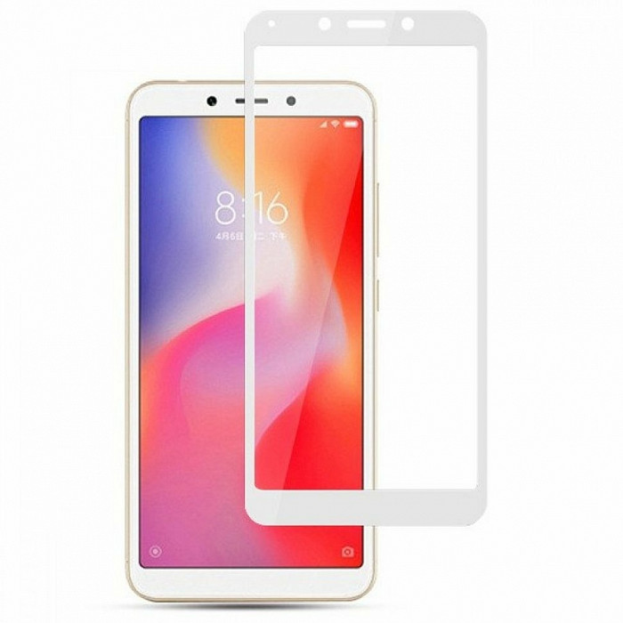 Защитное стекло "Gecko" 4D для Xiaomi Redmi 6A белое
