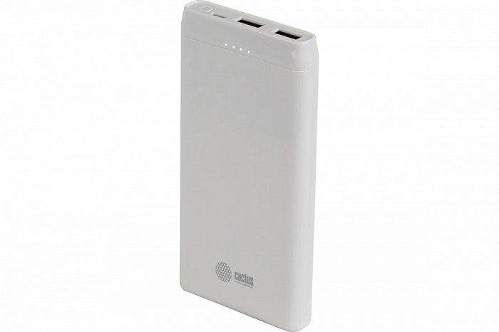 CACTUS CS-PBFSMT-10000 10000mAh 2.1A 2xUSB белый